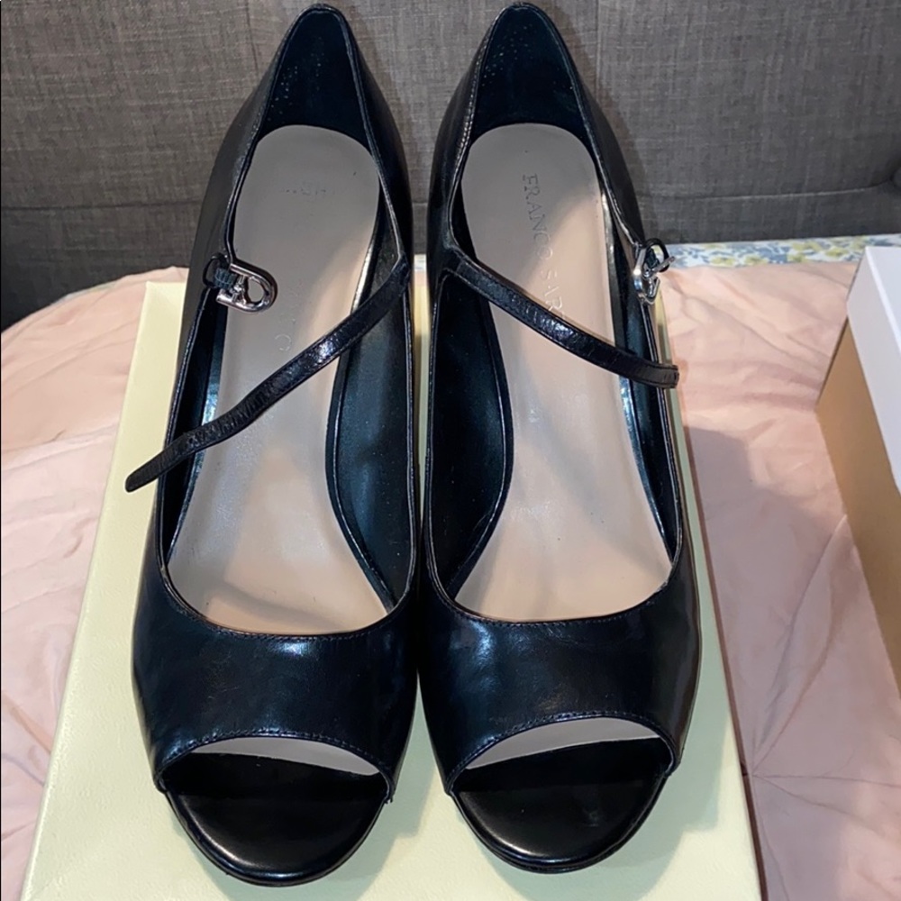 Black Mary Jane Wedges